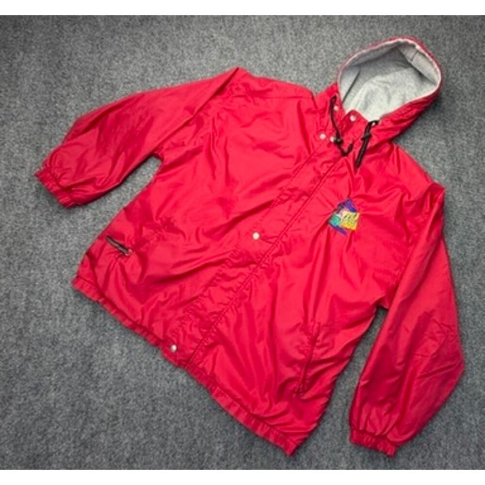 Vintage Disney World Windbreaker Jacket Red Nylon XXL